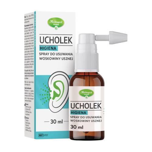 Miniaturka artykułu - Ucholek Higiena Spray do usuwania woskowiny usznej, 30 ml KR&Oacute;TKA DATA 30.09.2026