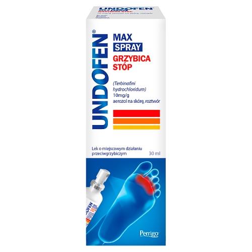 Miniaturka artykułu - UNDOFEN MAX Spray 10 mg/g - 30 ml - lek na grzybicę st&oacute;p