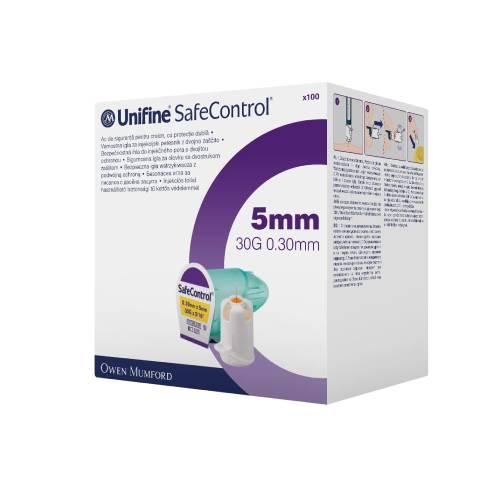 Miniaturka artykułu - Unifine SafeControl 5 mm 30G 0.30 mm Bezpieczna igła do wstrzykiwacza z podw&oacute;jną ochroną, 100 szt.