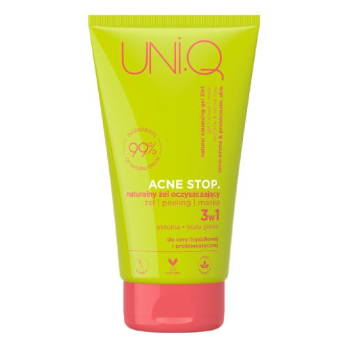 Miniaturka artykułu - 4ORGANIC UNI.Q ACNE STOP. Naturalny żel oczyszczający 3w1 (żel, peeling, maska), 150ml