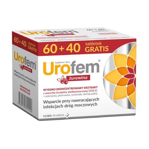 Miniaturka artykułu - Urofem żurawina, 60 + 40 tabl. 
