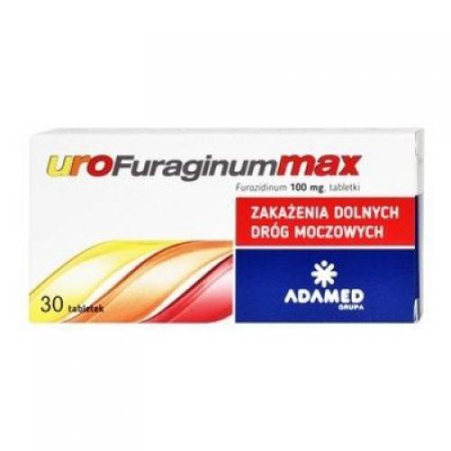 Miniaturka artykułu - Urofuraginum Max 100 mg - 30 tabletek BRAK TEKTUROWEGO OPAKOWANIA