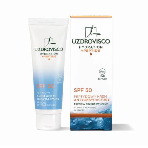 Miniaturka artykułu - Uzdrovisco Peptydowy krem antyoksydacyjny przeciw przebarwieniom SPF 50, 30 ml