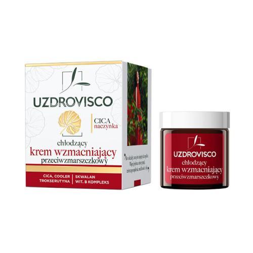Miniaturka artykułu - UZDROVISCO CICA Naczynka Krem do twarzy chłodzący przeciwzmarszczkowy do cery naczynkowej, 50ml USZKODZONE TEKTUROWE OPAKOWANIE