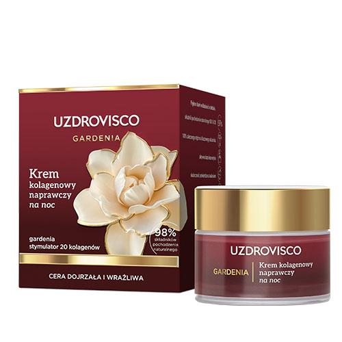 Miniaturka artykułu - Uzdrovisco Gardenia Krem kolagenowy naprawczy na noc, 50 ml