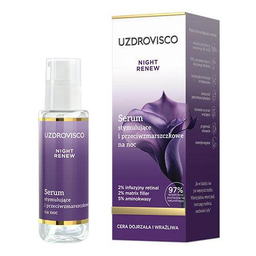 Miniaturka artykułu - Uzdrovisco Night Renew Serum stymulujące i przeciwzmarszczkowe na noc, 30 ml