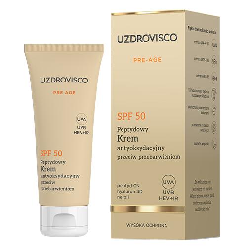 Miniaturka artykułu - UZDROVISCO Pre-Age krem ochronny SPF 50, 50ml