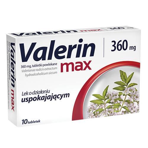 Miniaturka artykułu - Valerin Max 360 mg Lek uspokajający, 10 tabletek powlekanych