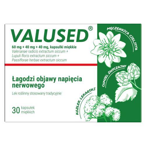 Miniaturka artykułu - VALUSED, 30 kapsułek USZKODZONE TEKTUROWE OPAKOWA.