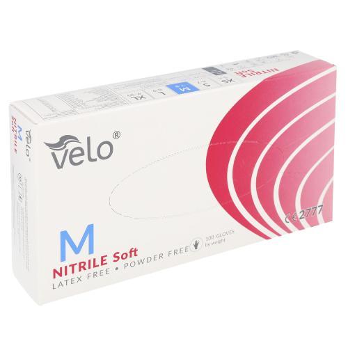 Miniaturka artykułu - Velo Nitrile Soft Rękawice nitrylowe bezpudrowe rozmiar M, 100szt.