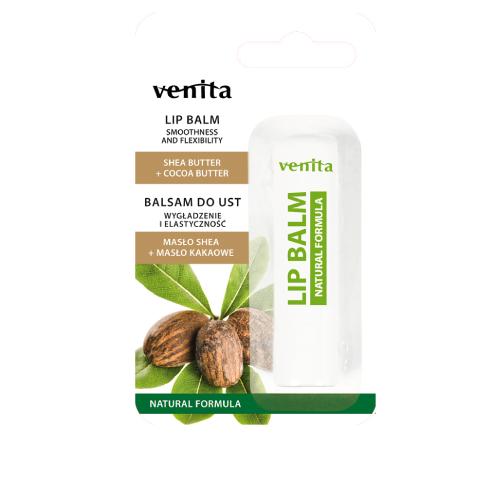 Miniaturka artykułu - VENITA balsam do ust masło Shea + masło kakaowe, 4g