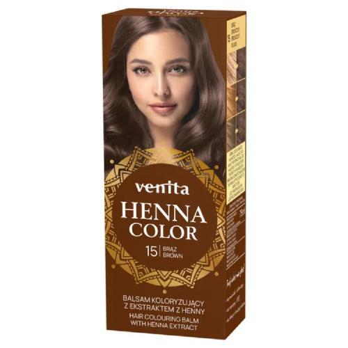 Miniaturka artykułu - VENITA Henna Color balsam koloryzujący z ekstraktem z henny - 15 Brąz, 75ml USZKODZONE TEKTUROWE OPAKOWANIE