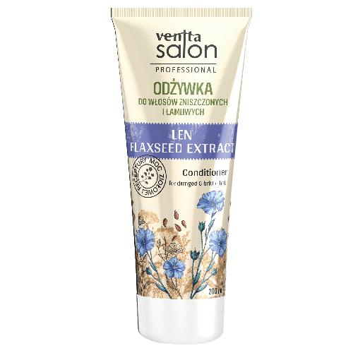 Miniaturka artykułu - VENITA Salon Professional Odżywka do włos&oacute;w zniszczonych i łamliwych Len, 200ml