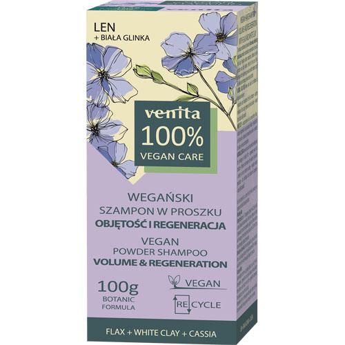 Miniaturka artykułu - VENITA Vegan Care Szampon do włos&oacute;w w proszku Len, 100g