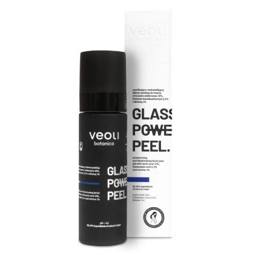 Miniaturka artykułu - VEOLI BOTANICA  Glass Skin Power Peel Nawilżająco - rozświetlający żelowy peeling do twarzy z kwasem mlekowym 10%, traneksamowym 2,5% i ektoiną 1%, 30ml