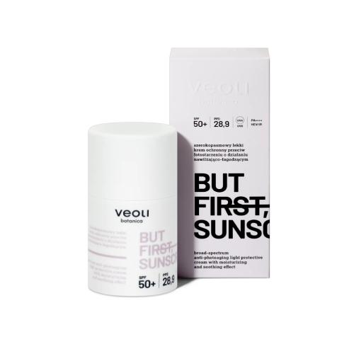 Miniaturka artykułu - VEOLI BOTANICA Szerokopasmowy lekki krem ochronny przeciw fotostarzeniu o działaniu nawilżająco-łagodzącym SPF 50+ BUT FIRST, SUNSCREEN, 50ml