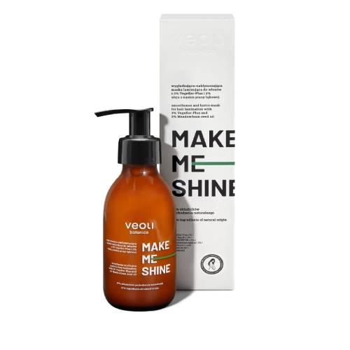 Miniaturka artykułu - VEOLI BOTANICA Make me Shine Wygładzająco-nabłyszczająca maska laminująca do włosów z 3% VegeKer - Plus i 2% oleju z nasion piany łąkowej, 140ml