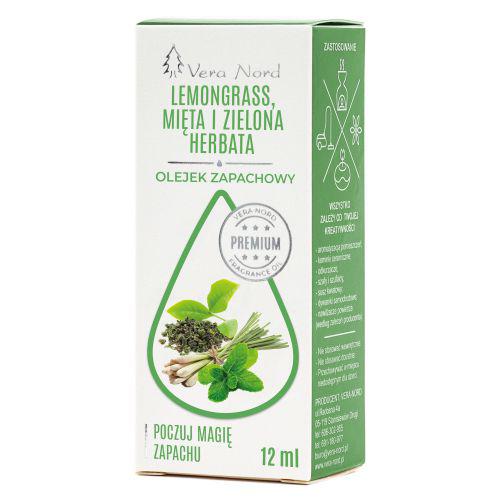 Vera Nord Olejek zapachowy Lemongrass, mięta i zielona herbata, 12ml	