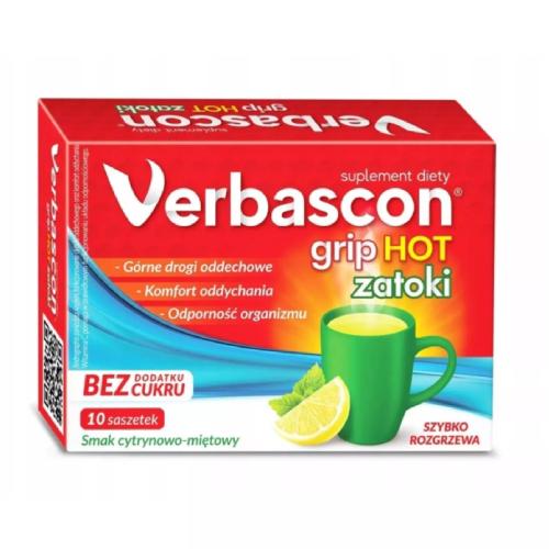 Miniaturka artykułu - Verbascon Grip Hot Zatoki, 10 sasz.