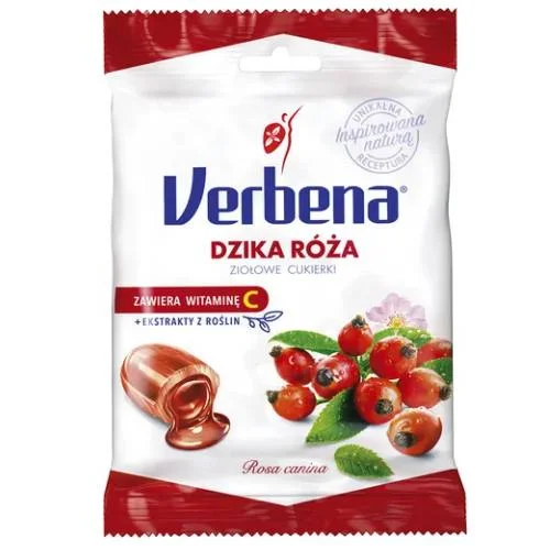 Miniaturka artykułu - Verbena Dzika r&oacute;ża Cukierki ziołowe z witaminą C, 60 g