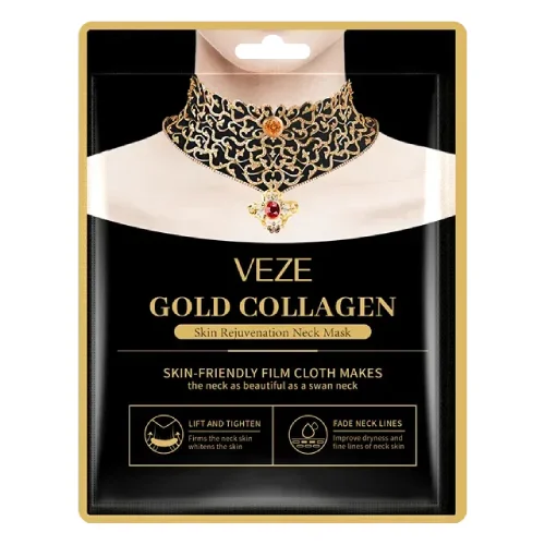 Miniaturka artykułu - Veze Gold Collagen Liftingująca maseczka do pielęgnacji sk&oacute;ry szyi, 25 ml