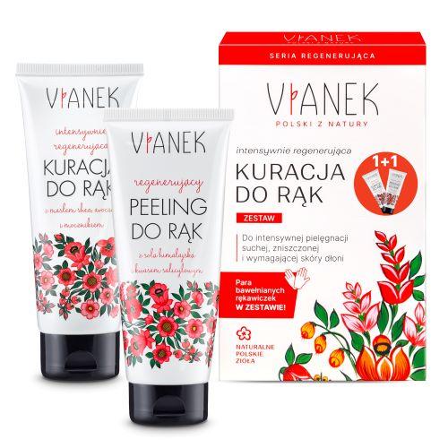 Miniaturka artykułu - VIANEK Regenerująca kuracja do rąk, 75ml + Peeling do rąk, 75g
