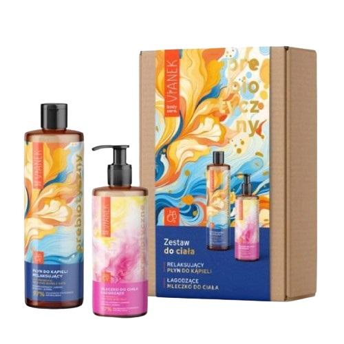 Miniaturka artykułu - VIANEK Prebiotyczny zestaw do ciała Relaksujący płyn do kąpieli, 400ml + Łagodzący balsam do ciała, 300ml