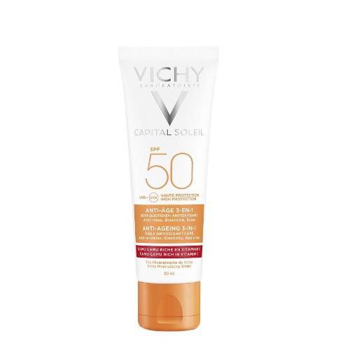 Miniaturka artykułu - VICHY CAPITAL SOLEIL Anti-age SPF 50 - 50ml KR&Oacute;TKA DATA 30.06.2026