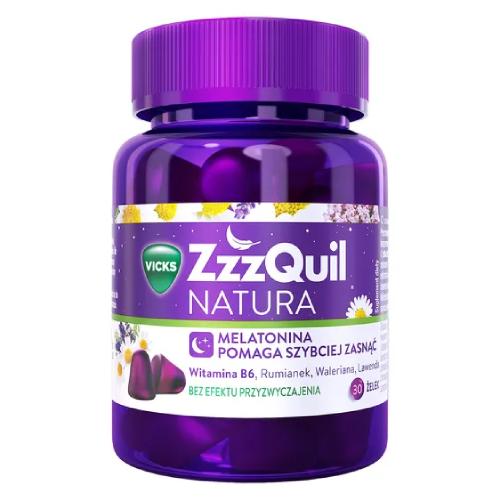 Miniaturka artykułu - Vicks ZzzQuil Natura, 30 żelek - z melatoniną