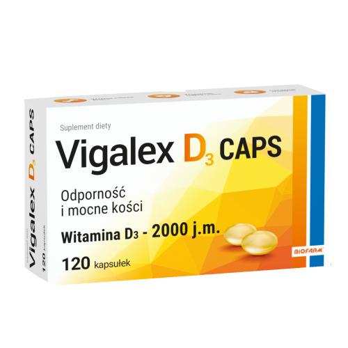 Miniaturka artykułu - Vigalex D3 Caps 2000 j.m.,120kaps.