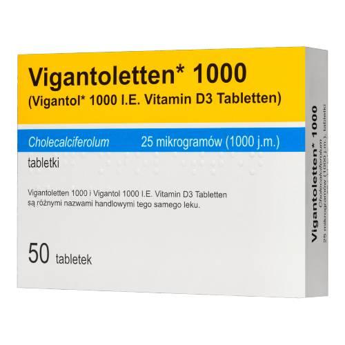 Miniaturka artykułu - Vigantoletten 25 &mu;g (1000 j.m.), 50 tabl.