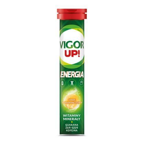 Miniaturka artykułu - VIGOR UP! Energia smak pomarańczowy, tabletki musujące, 20 szt. USZKODZONE OPAKOWANIE TEKTUROWE