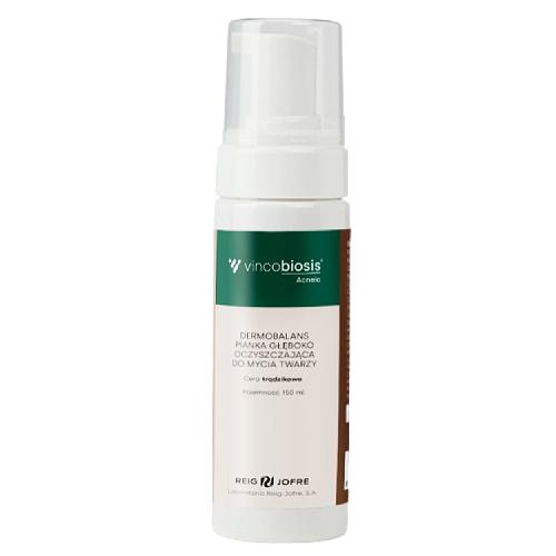 Miniaturka artykułu - Vincobiosis Acenic Dermobalans Pianka głęboko oczyszczająca do mycia twarzy, 150 ml