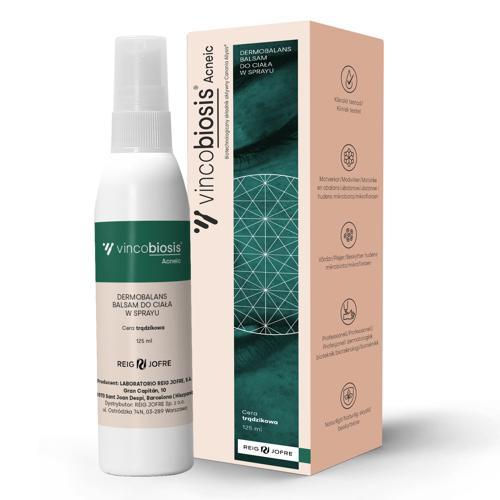 Miniaturka artykułu - Vincobiosis Acneic Dermobalans Balsam do ciała w spray'u do sk&oacute;ry trądzikowej, 125 ml USZKODZONE TEKTUROWE OPAKOWANIE