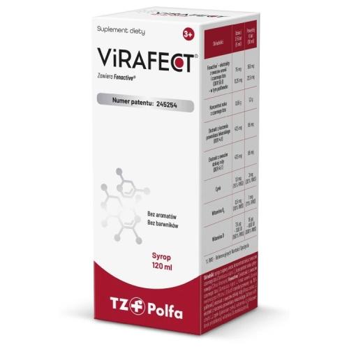 Miniaturka artykułu - Virafect syrop, 120 ml - suplement diety z cynkiem oraz witaminami B6 i D