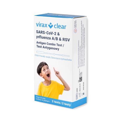 Miniaturka artykułu - ViraxClear SARS-CoV-2 & Influenza A/B & RSV Antigen Combo Test, 2 testy / Uszkodzone opakowanie