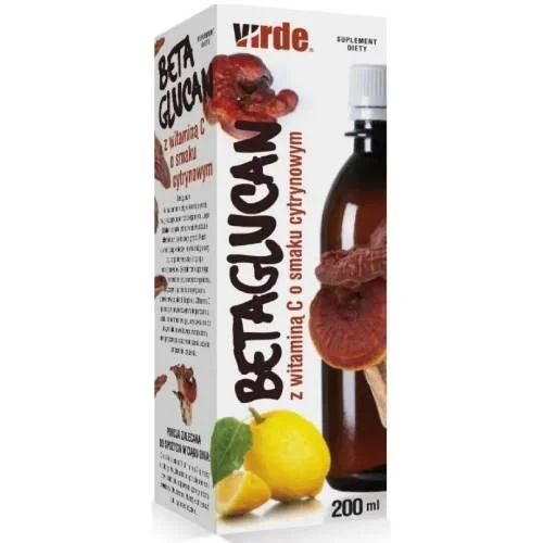 Miniaturka artykułu - Virde Betaglucan z witaminą C o smaku cytrynowym - 200ml KR&Oacute;TKA DATA 31.10.2026