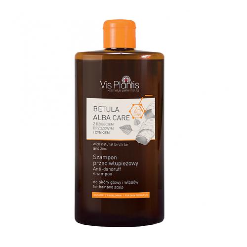 Miniaturka artykułu - Vis Plantis BETULA ALBA CARE Szampon przeciwłupieżowy z dziegciem brzozowym i cynkiem - 300 ml (30316)