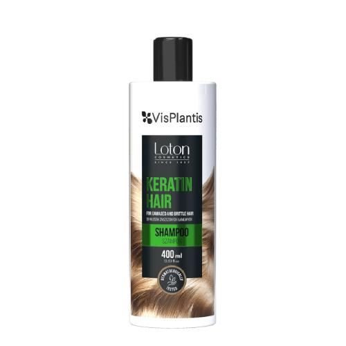 Vis Plantis Loton Keratin Hair - Szampon do włos&oacute;w zniszczonych i łamliwych z keratyną, 400ml