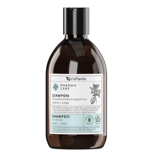 Miniaturka artykułu - Vis Plantis Pharma Care Szampon do włos&oacute;w przetłuszczających się Mięta + Cynk, 500ml USZKODZONY KOREK