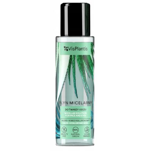 Miniaturka artykułu - Vis Plantis Płyn Micelarny do twarzy i oczu Aloes+Kwas hialuronowy, 100ml