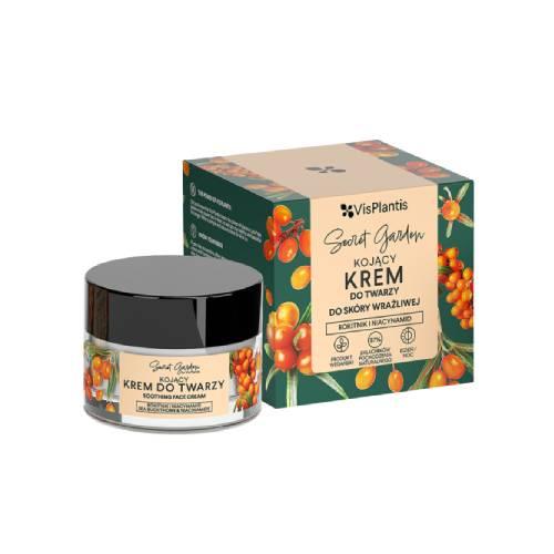 Miniaturka artykułu - Vis Plantis Secret Garden kojący krem do twarzy do sk&oacute;ry wrażliwej rokitnik i niacynamid, 50ml