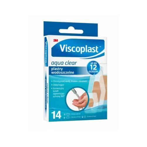 Miniaturka artykułu - VISCOPLAST Aqua Clear Zestaw plastr&oacute;w wodoszczelnych, 14 sztuk USZKODZONE KARTONOWE OPAKOWANIE