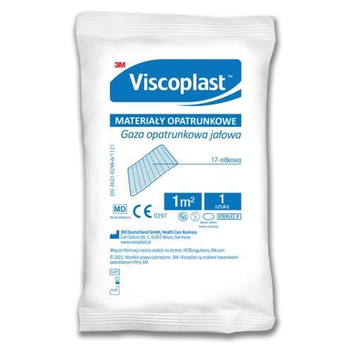 VISCOPLAST Gaza opatrunek jałowy - 1 m x 1 sztuka USZKODZONE OPAKOWANIE