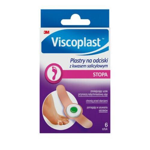 Miniaturka artykułu - Viscoplast Plastry na odciski z kwasem salicylowym, 6 szt. USZKODZONE TEKTUROWE  OPAKOWANIE