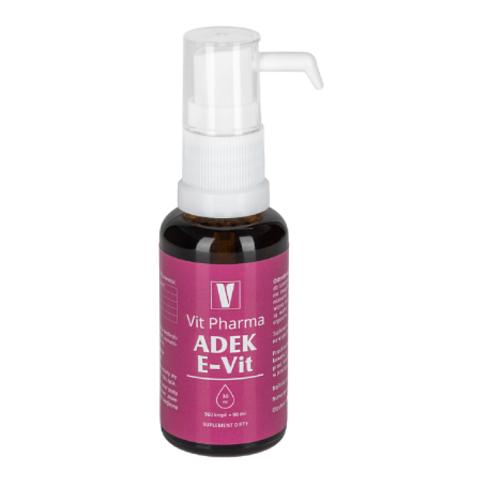 Miniaturka artykułu - VIT PHARMA Witamina ADEK E-Vit krople, 30 ml