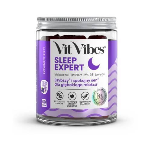 Miniaturka artykułu - Vit Vibes Sleep Expert żelki o smaku jagodowym z nutą lawendy, 60 szt.