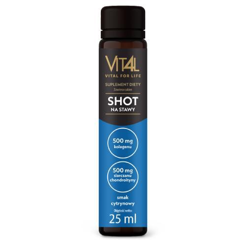 Miniaturka artykułu - VIT4L Vital for life Shot na stawy płyn, 25 ml  KR&Oacute;TKA DATA 30.06.2026