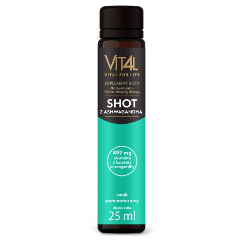 Zdjęcie produktu - VIT4L Vital for life Shot z ashwagandhą płyn, 25 ml