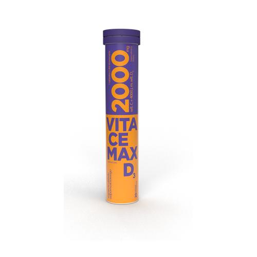 Miniaturka artykułu - Vitacemax C 1000mg i D3 2000 j.m, 20tabl. musujących